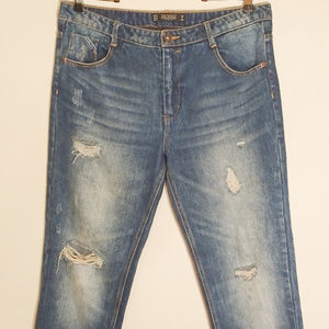 Zara Womens Distressed Jeans Sz 6 Euro 38